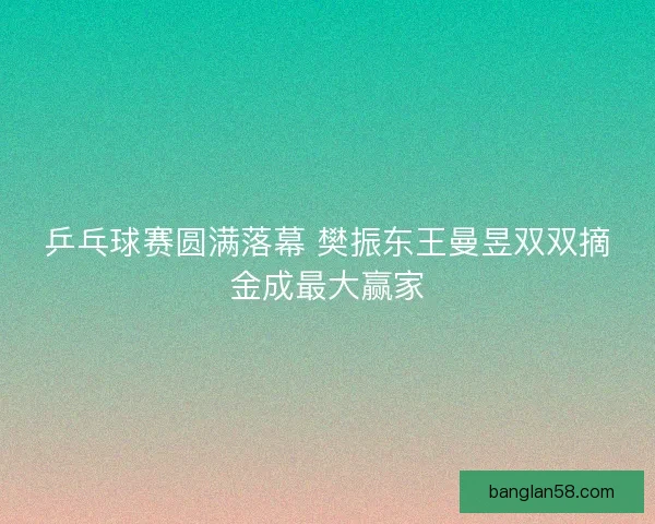 乒乓球赛圆满落幕 樊振东王曼昱双双摘金成最大赢家